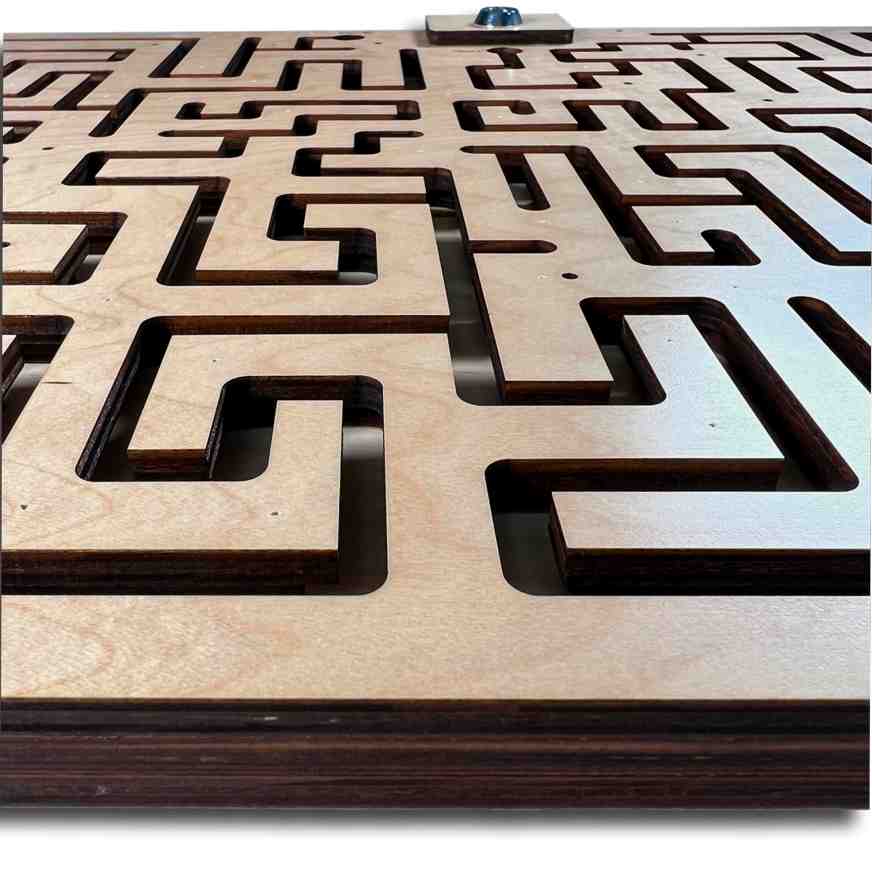 Key Maze - wood model traps a key until puzzle is solved