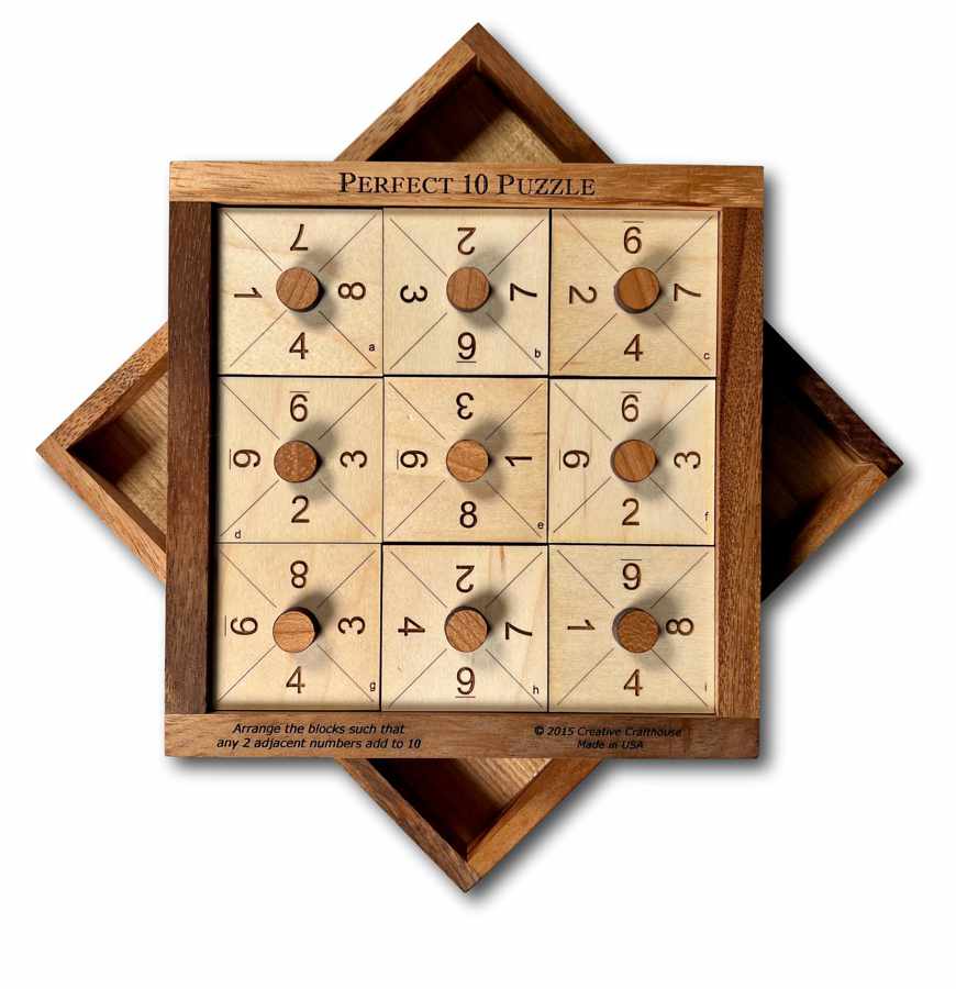 Fort Fearless 9 Math & Logic Puzzles to Solve All Wood With Base and Cover  