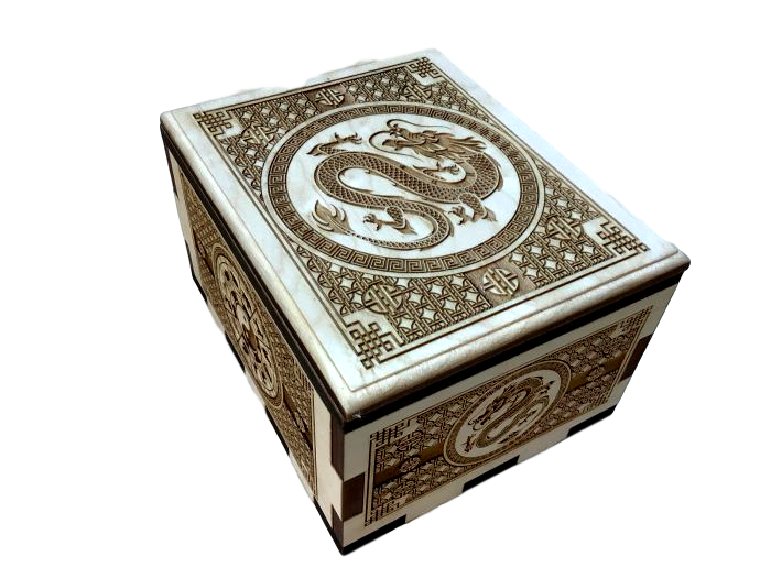 The Hurrucane Puzzle Box - maple - dragon style
